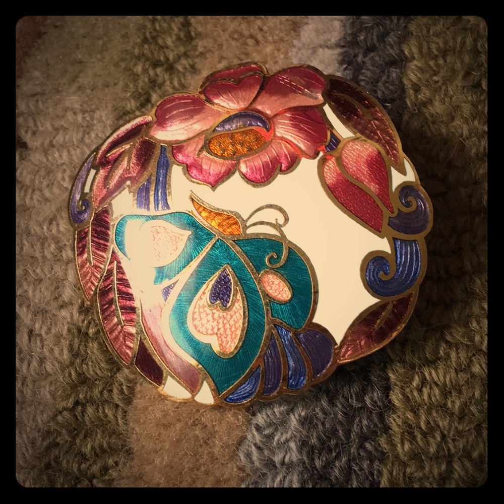 Vintage Butterfly and Flowers Belt Buckle - Picture 8 of 8